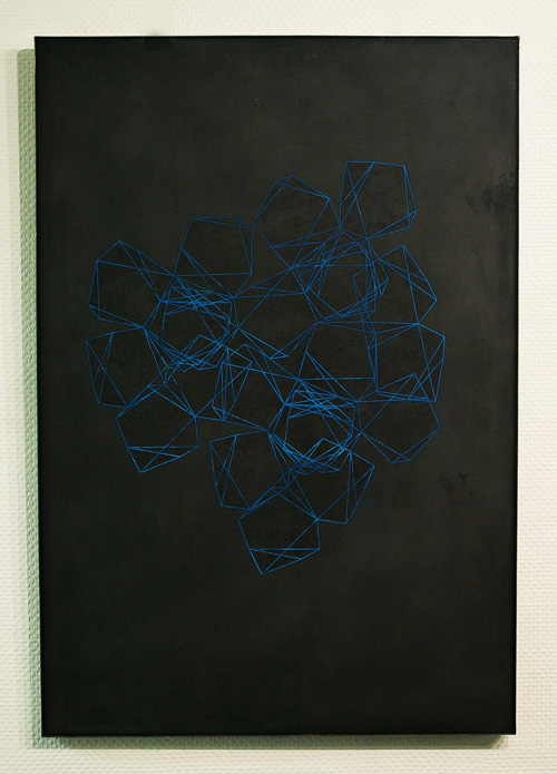 Frédéric Galliano, Emboitement (dans la lumière, vert), encre et fusain sur papier, 70x105cm.